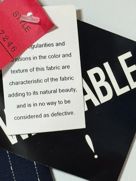 Vintage Miss Dorby Navy Pinstripe Button Collared Midi Dress Size 8P - Picture 3 of 6